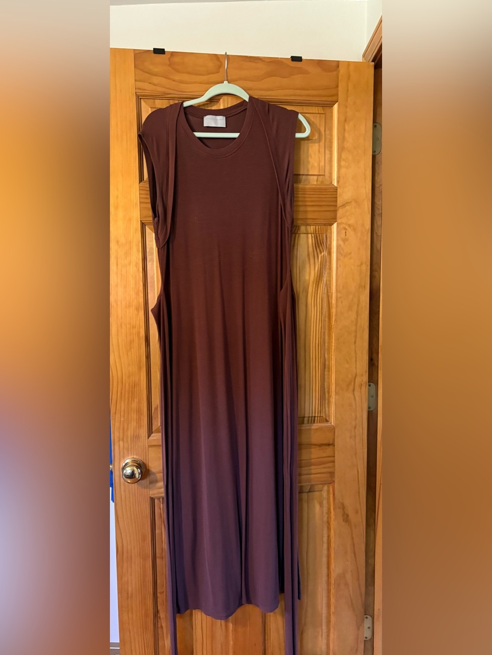 Modern Citizen Sleeveless Maxi Dress in Rich Brown